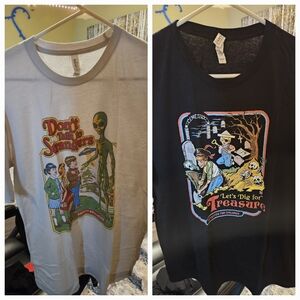 (2) Don't Talk To Strangers & Let's Dig For Treasure Shirts Spencer's Size Large